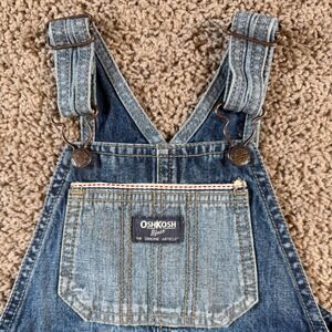 OshKosh B'gosh Kids 24M Blue Denim Overalls bibs Classic boys‎ girls casual snap